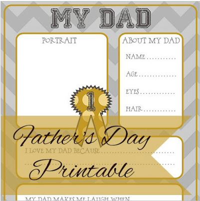 My Dad Printable