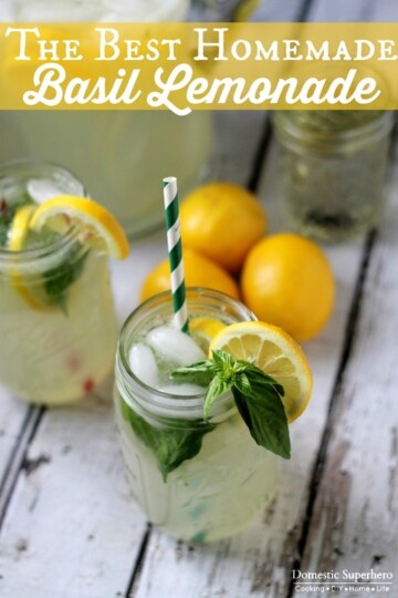 Homemade Basil Lemonade • Domestic Superhero