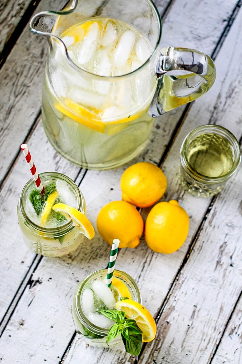 Homemade Basil Lemonade • Domestic Superhero