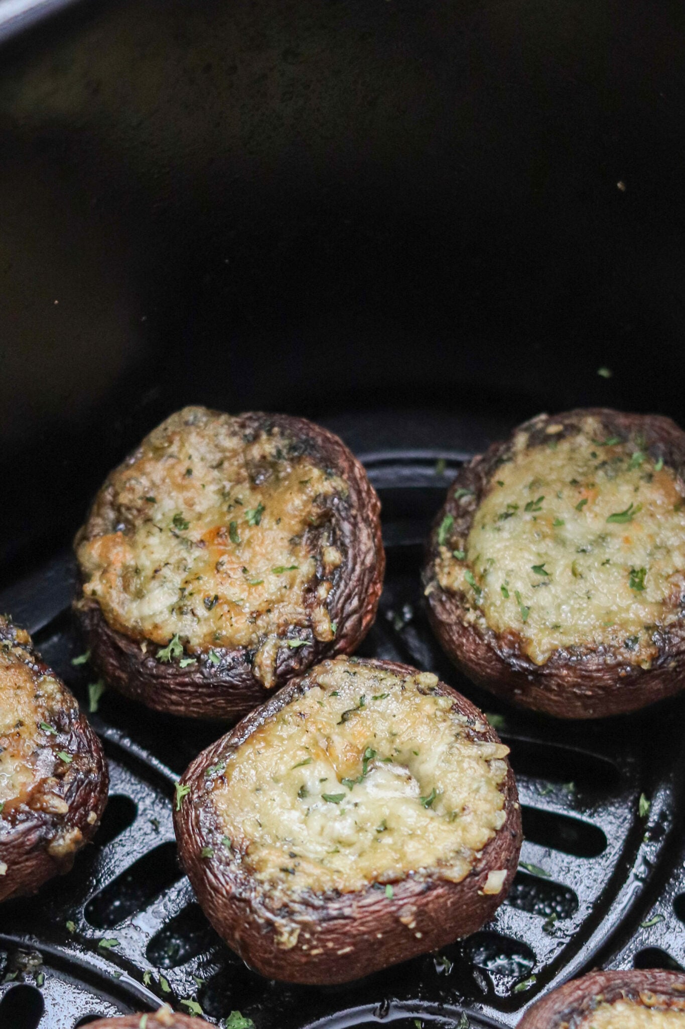 Spinach Artichoke Stuffed Mushrooms (Air Fry or Bake) • Domestic Superhero