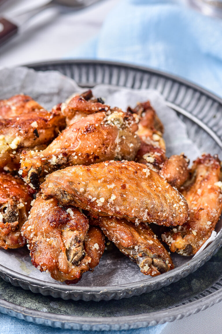 Garlic Parmesan Chicken Wings • Domestic Superhero